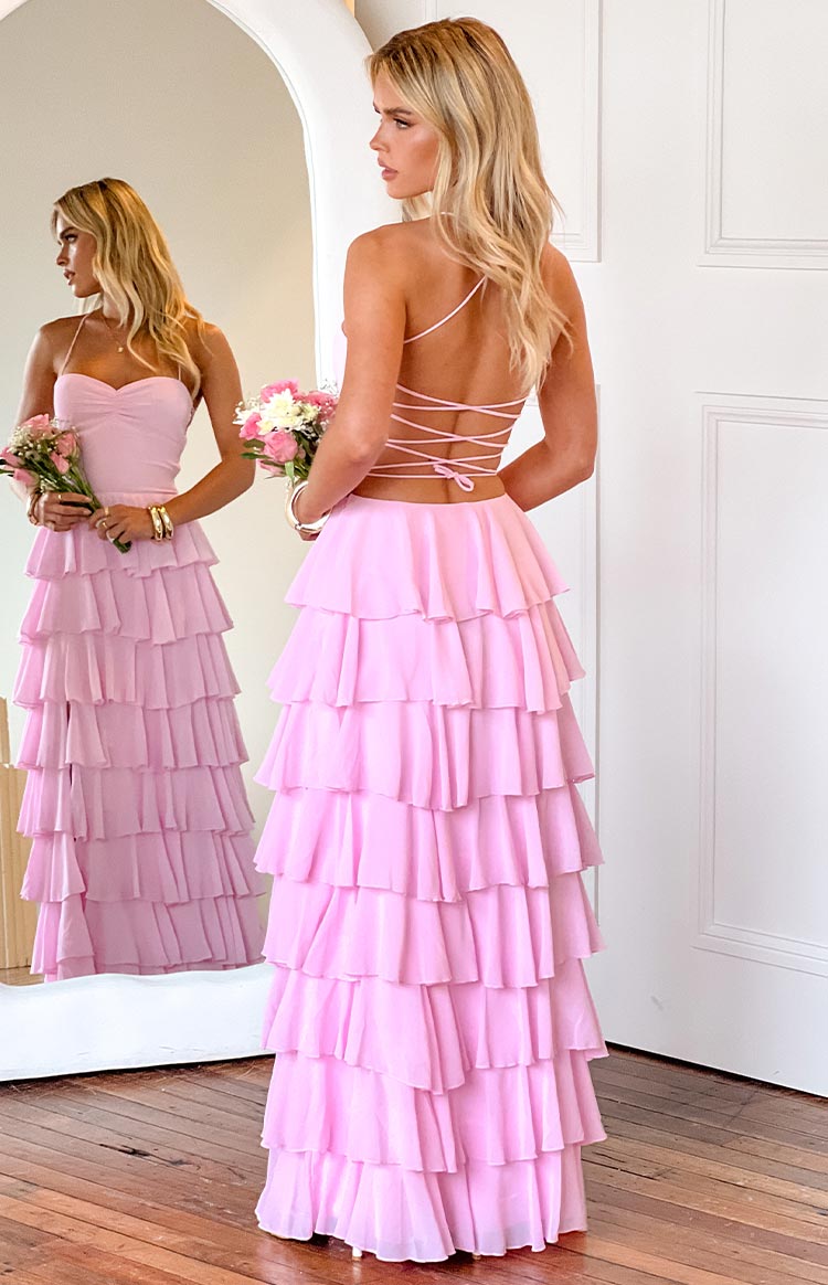 Georgie Pink Ruffle Maxi Dress Image