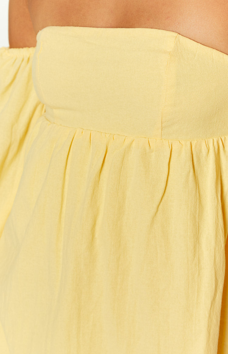 Koa Yellow Long Sleeve Mini Dress Image