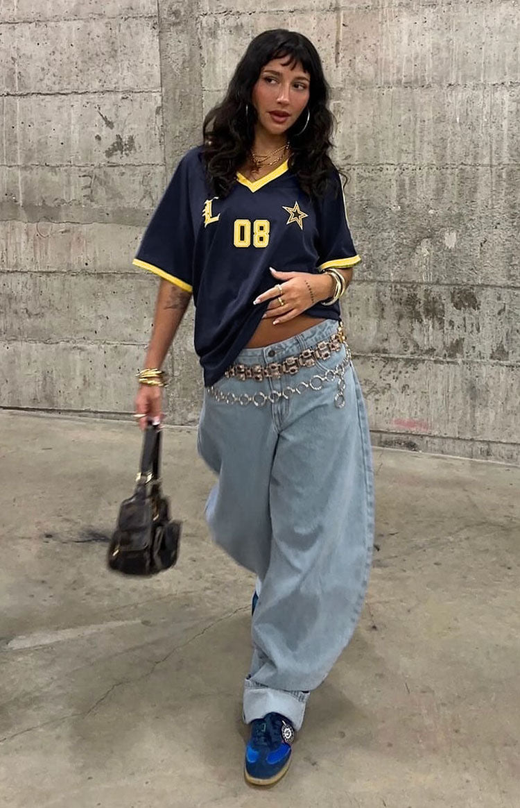 Lioness Washed Blue Denim Horseshoe Jeans Image