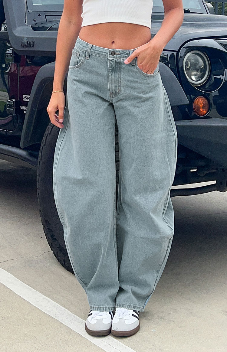 Lioness Washed Blue Denim Horseshoe Jeans Image