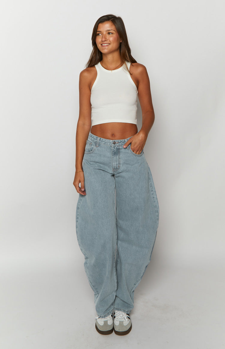 Lioness Washed Blue Denim Horseshoe Jeans Image