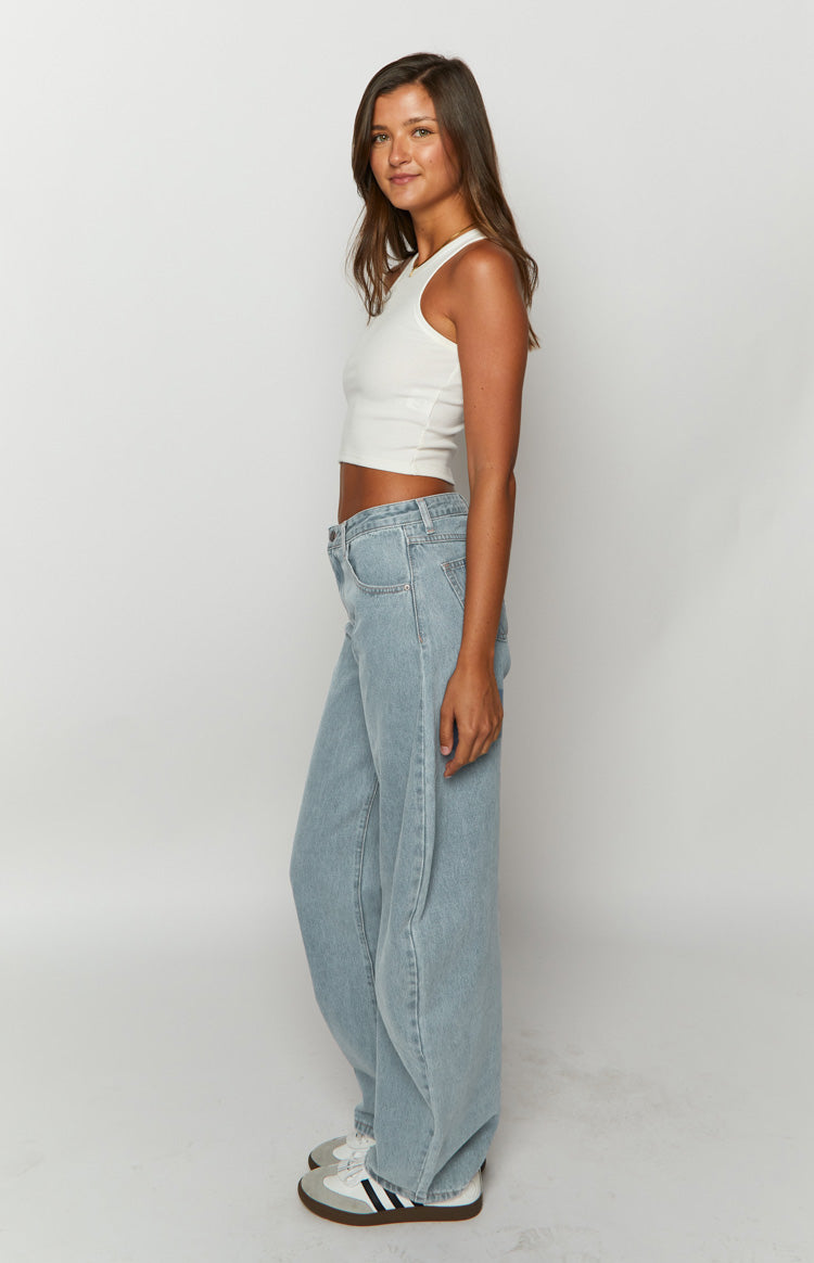 Lioness Washed Blue Denim Horseshoe Jeans Image