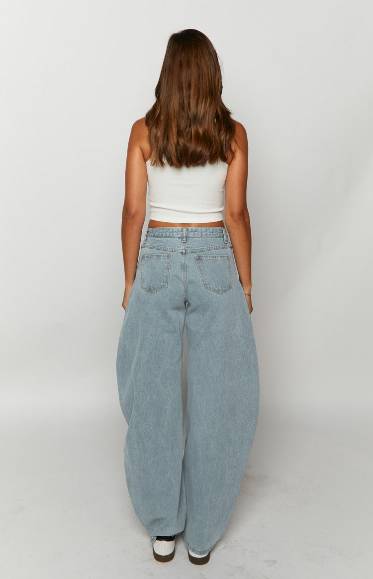 Lioness Washed Blue Denim Horseshoe Jeans Image